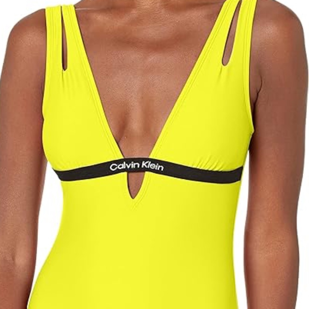 🎗️💛Calvin Klein XS Yellow Flashy One-piece 💛🎗️ - Picture 2 of 13